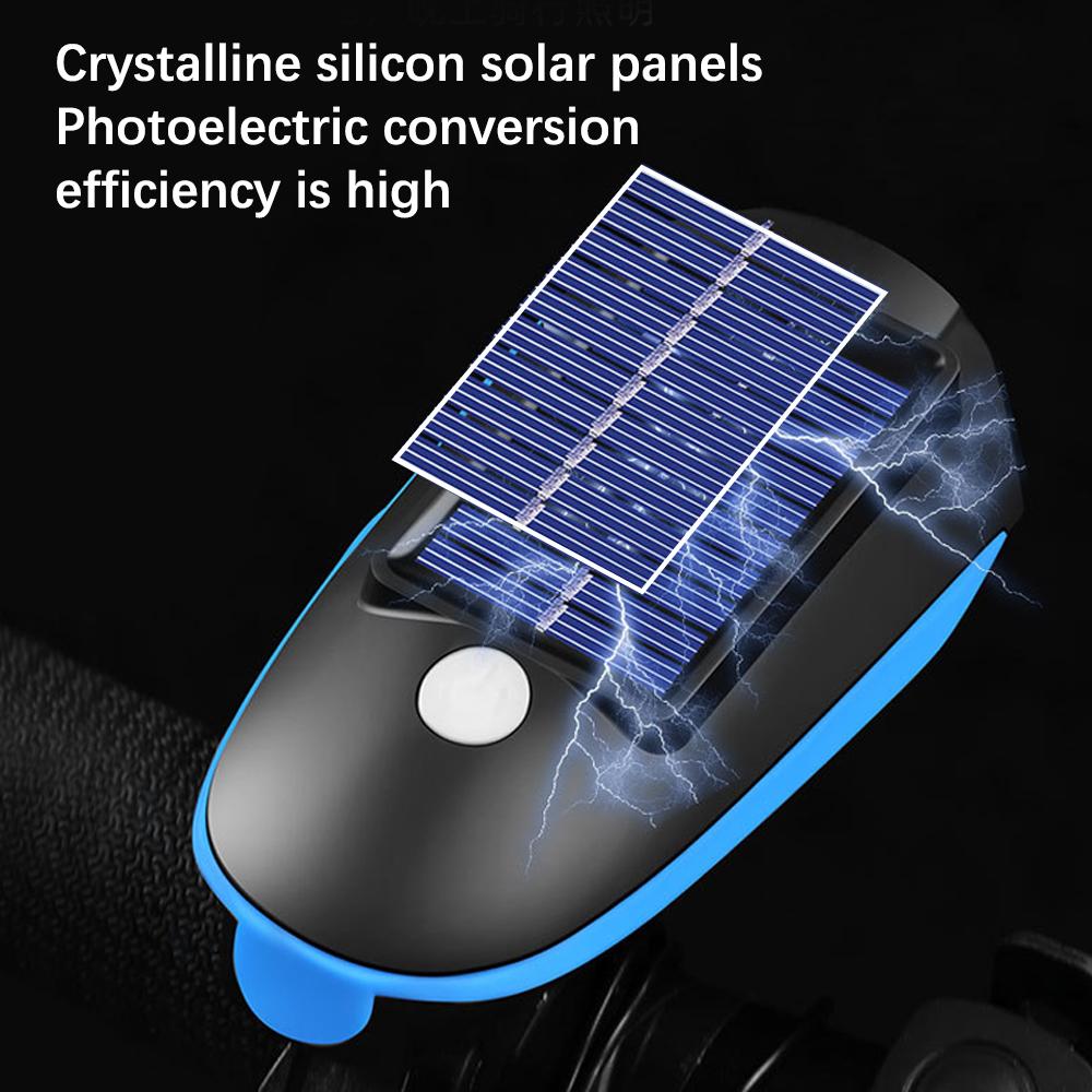 Portable Solar LED Lights with Horn For Bicycle Motorcycle Handbar Light High Bright Night Light Bike Spotlights Loudspeaker Set