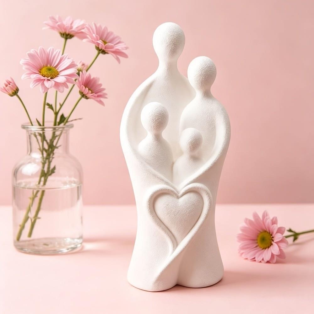 3D Printed Child Hug Heart Art Figurine Plastic Minimalist Figure Statue Bedroom Decor