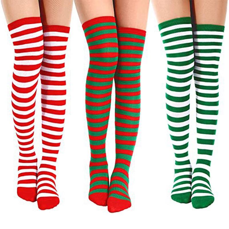 Colourful Polyester-spandex Knee Socks For Kids Women