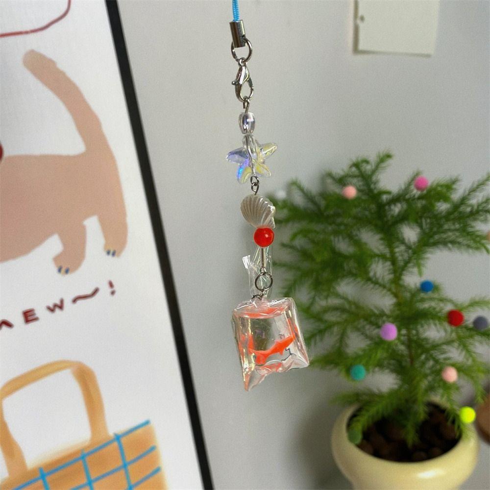 Золотая рыбка ремешок для телефона телефон подвеска бисерная цепочка для мобильного телефона Y2k шнурок для ключей