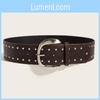 Punk Style Rivet Belt With Alloy Buckle For Streetwear Fashion