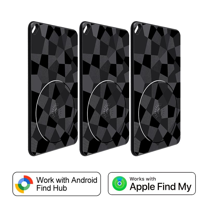 Dual System Smart Location Tag Wallet Tracker Card Compatible With Apple Find My Google Find Hub Rechargeable GPS Tracker 7