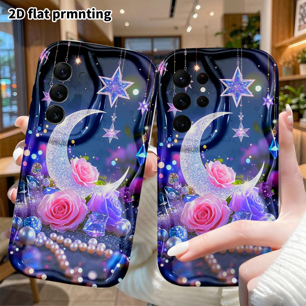Phone Case: 2D Flat Samsung Galaxy A34 A35 M05 M06 S20 S22 S21 FE Plus 5G Protective Case, Rose Gem, Christmas and Halloween Gift
