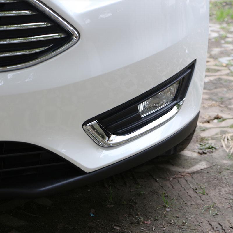 2 шт. Хромированные АБС накладки на передние противотуманные фары, рамки противотуманных фар для Ford Focus MK3 2012-2015, аксессуары для стайлинга автомобиля