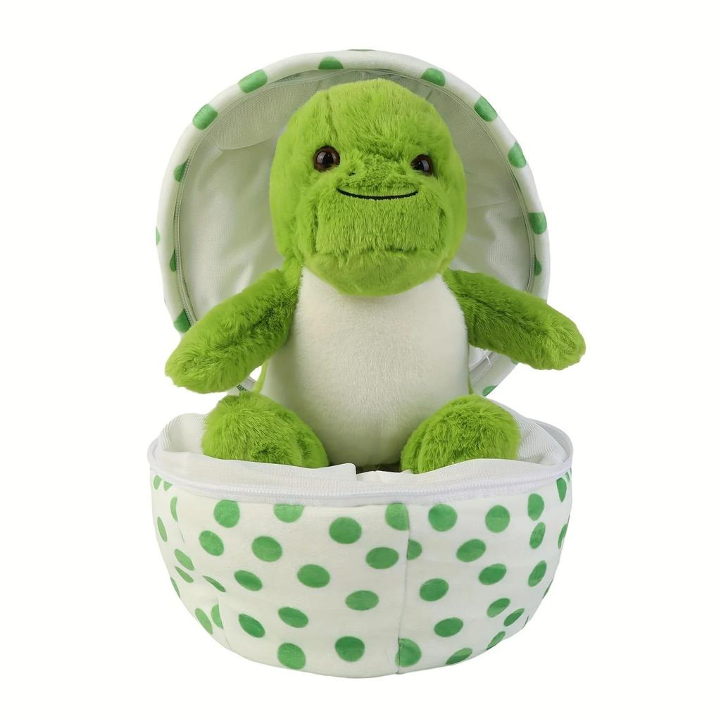 Egg-Shaped Animal Den Plush Toys - Raccoon, Salamander, Floppy Eared & Yellow Quacker Stuffed Dolls