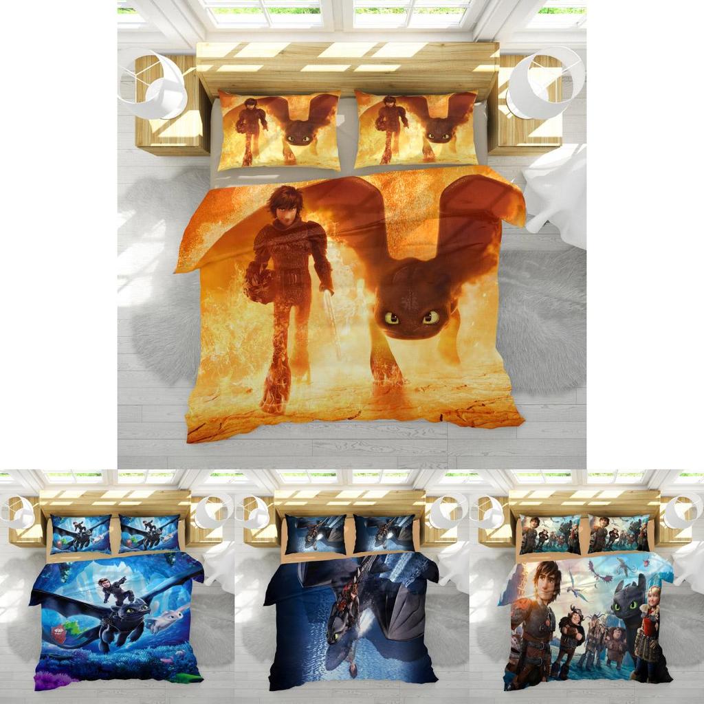 Cozy How To Train Your Dragon Design Bedding Set Crafted With Premium Polyester