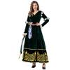 Halloween Costume Medieval Court Style, Retro Dark Green Dress Brave Legend Merida Cosplay