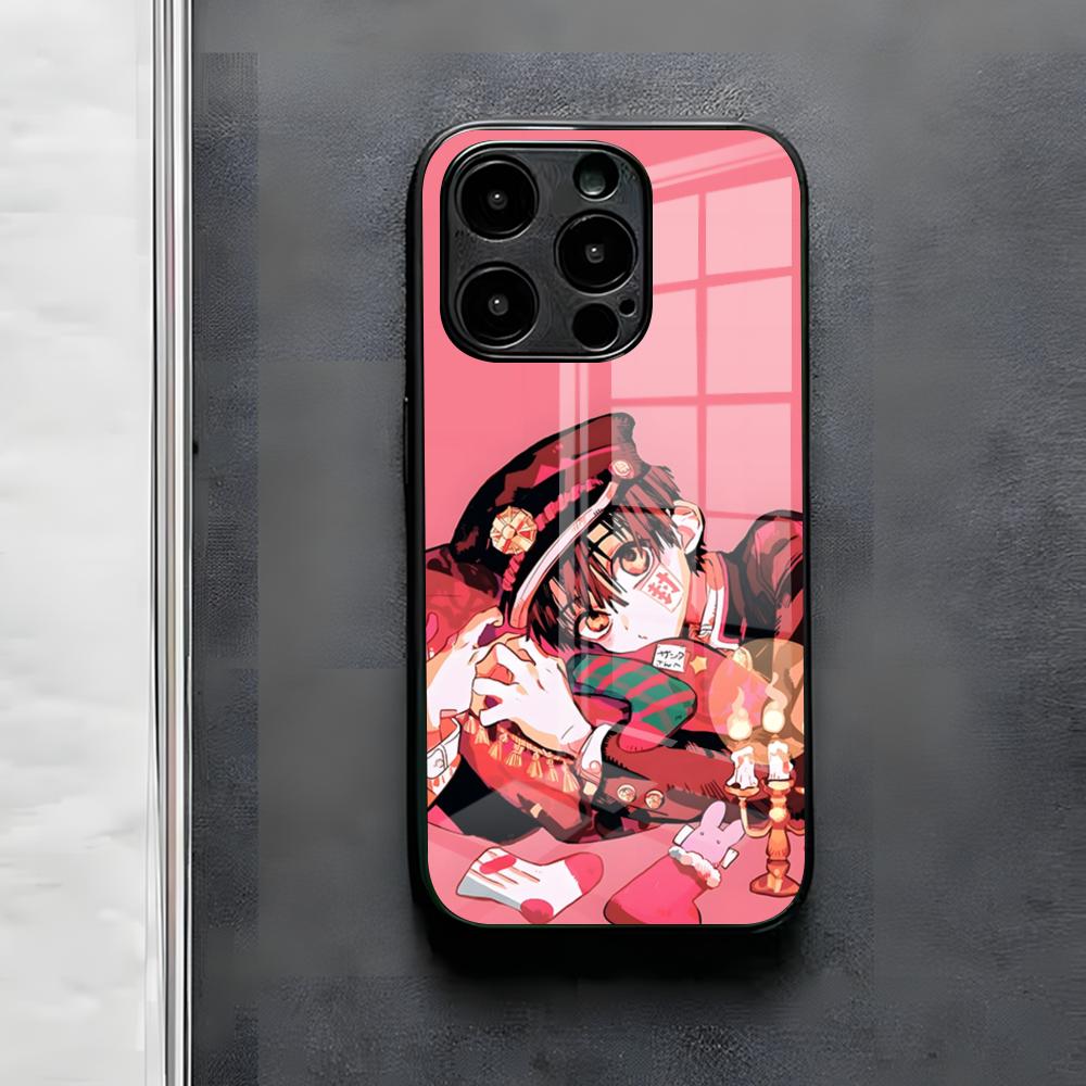 Чехол для телефона Hanako-kun из Туалета-б-ound Для IPhone 17 Air 16 E Pro Max 15 14 13 Mini 12 Pro 11 Max Plus Черная Стеклянная Крышка