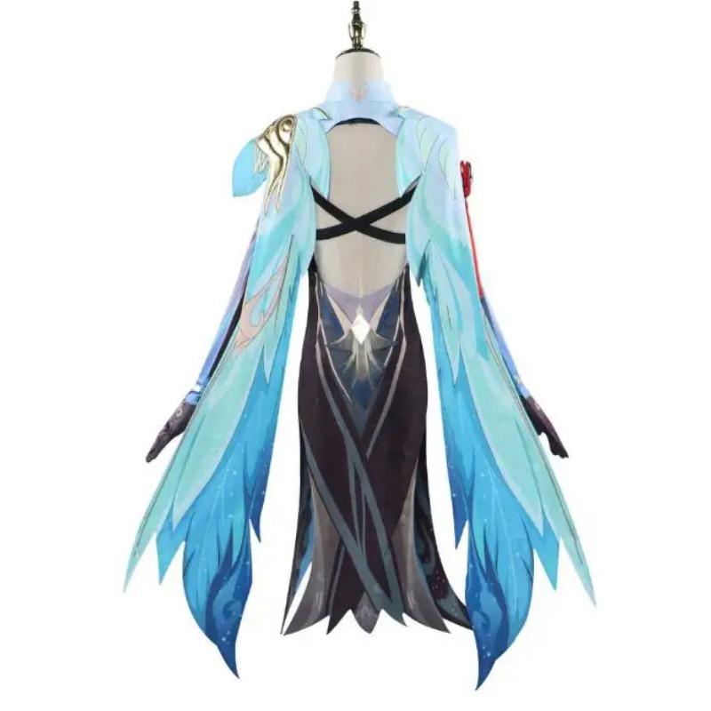 Genshin Liyue Game Xianyun Косплей Костюм Аниме Облако Фиксатор Платье Парик Китайский Стиль Костюм Для Женщин Хэллоуин Вечеринка Костюм