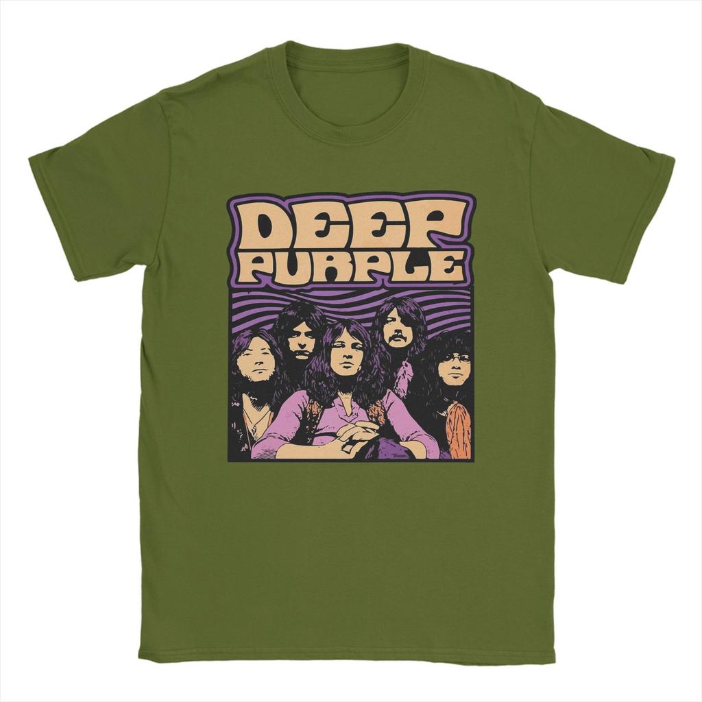 Классический робот с мигающими светодиодными глазами, футболка мужская, модные футболки с коротким рукавом и круглым вырезом, хлопковые топы Deep Purple