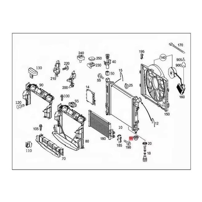 Прокладка крепления радиатора Mercedes W211/W209/W221 2115040212
