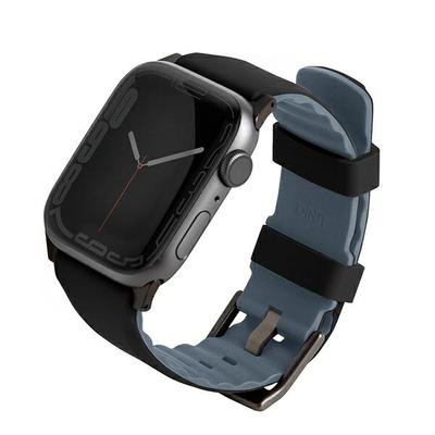 Uniq Ремешок Linus для Apple Watch Series 1/2/3/4/5/6/7/8/9/Se/Se2/Ultra/Ultra 2 42/44/45/49 мм. Airosoft Silicone Black/Midnight Black