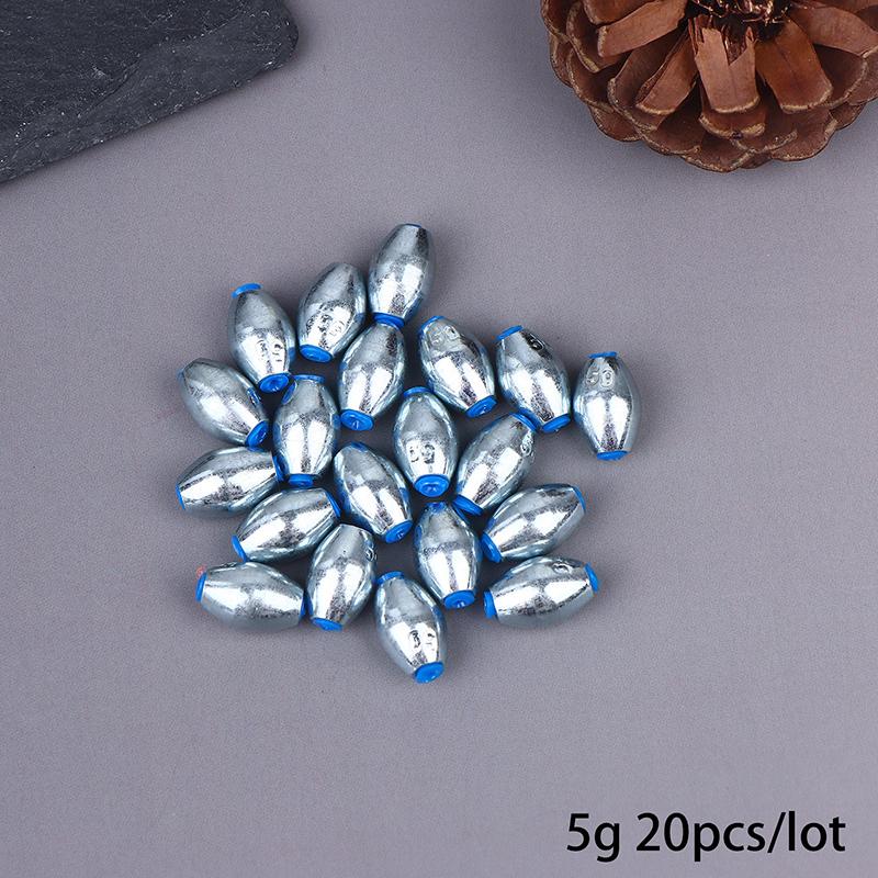 20Pcs Alloy Carbon Steel Hollow Olive Fishing Sinkers Assorted Weights 3g-10g Pack of 8 Fishing Accessories