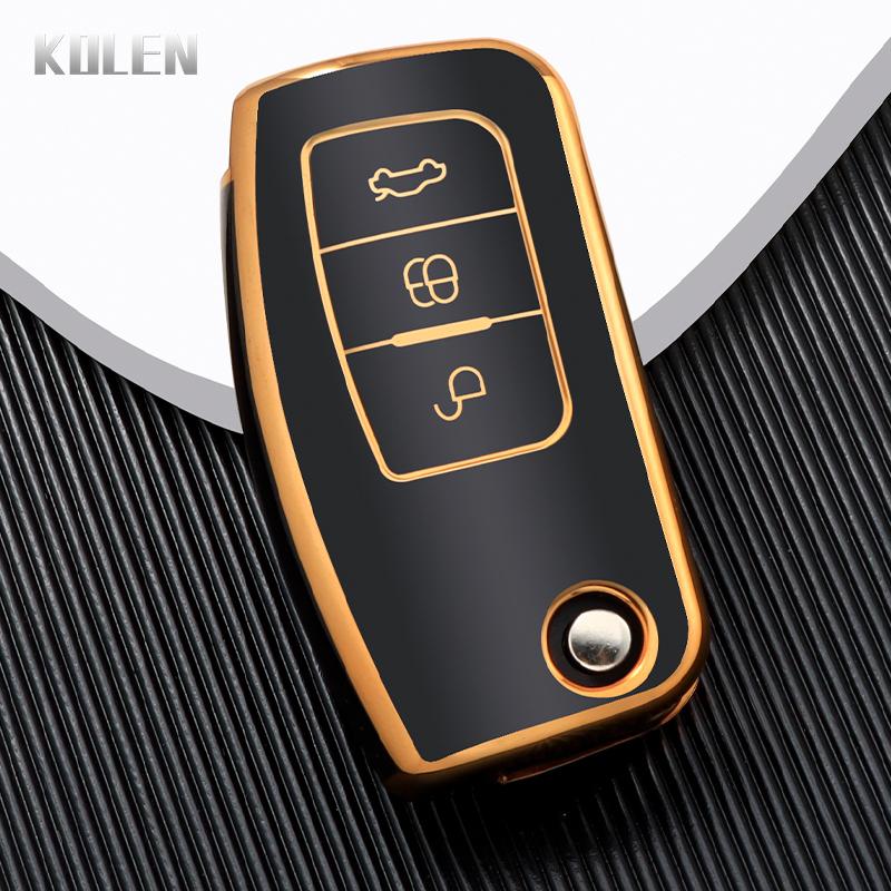 TPU Чехол-книжка для автомобильного ключа-брелока для Ford Fiesta Focus 2 Ecosport Kugua Falcon Escape C-Max Защитный аксессуар