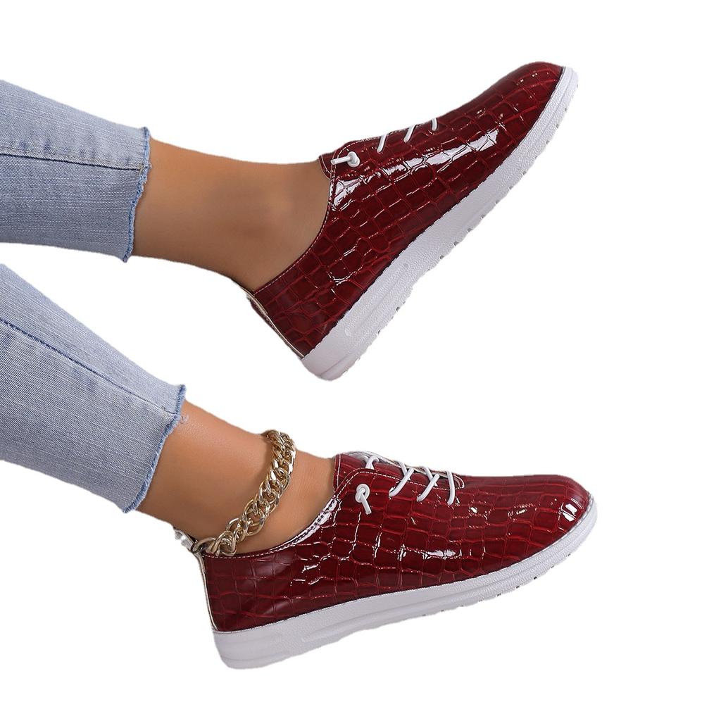 Women Sneakers  Fashion Lace Up Women Casual Breathable Shoes Soft Vulcanized Flat Walking Shoes Women Zapatos De Mujer