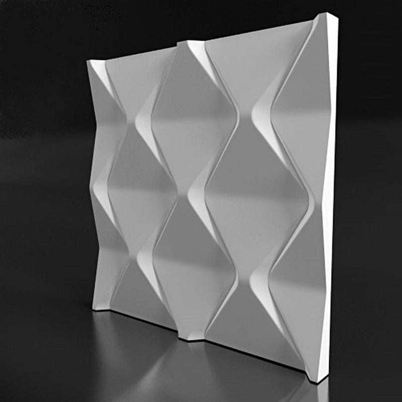 3D Wall Panel Mold for Gypsum, Plaster or Concrete Tile for Decorative Wall Panels 'Pyramids'