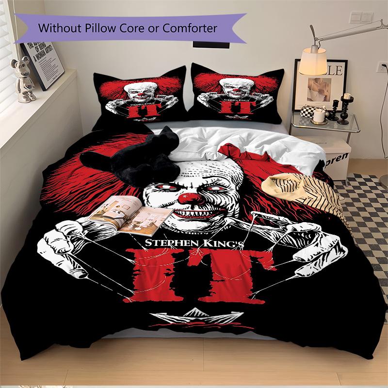 Scary Clown Horror Print 3Pcs Bedding Setduvet Cover With 2 Bedropillowcase Home Birthday Gift