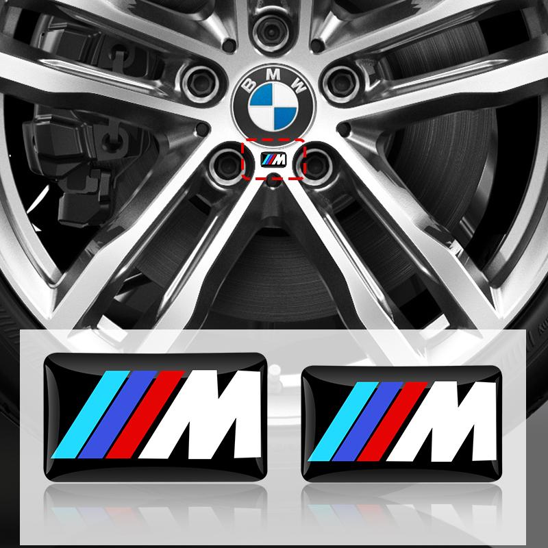 6/10pcs Car Steering Wheel Decoration Center Hub Cap Emblem Badge DIY Sticker Accessories For BMW M E46 E90 E60 F30 E39 E36
