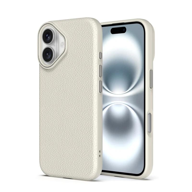 Роскошный деловой чехол из искусственной кожи с рисунком личи, мягкий чехол из ТПУ для iPhone 16, 14, 15, 13, 12, 11 Pro Max, 16Plus, противоударный чехол на заднюю панель