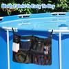 Poolside Storage Bag Multi Pockets Hollow Out Drainage 360 Degree Rotation Hook Large Capacity Swimming Pool Pole Toys Goggles Phone Mesh Bag