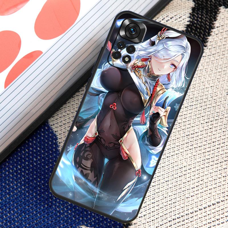 Чехол Genshin Anime Shenhe для Xiaomi Redmi Note 10 11 Pro 8 9 12 Pro 11S 10S 9S Redmi 9 10 12C 9C 10C задняя крышка