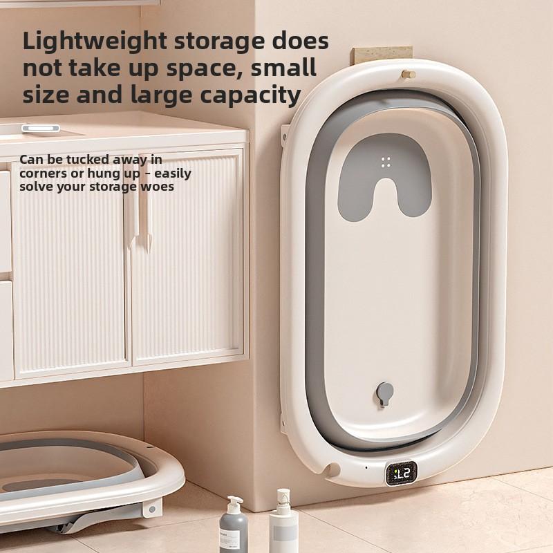 Складная детская ванночка с цифровым дисплеем температуры, большая умная термостатическая ванночка для младенцев, для новорожденных