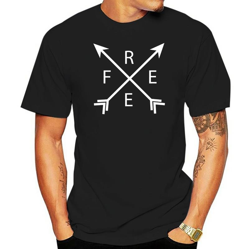 Letter Free Arrows New Simple Style Unisex Black Tshirt Custom Team Tee Shirt Unique Design Skater Tops