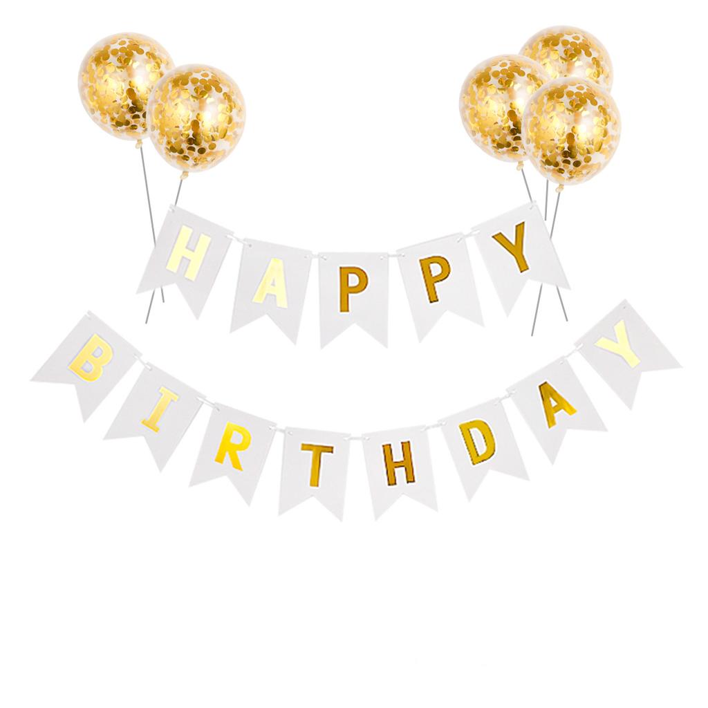 1 комплект украшений на день рождения, с днем рождения, золотой фольгированный флажок, набор воздушных шаров с пайетками, подарок на Рождество, День благодарения