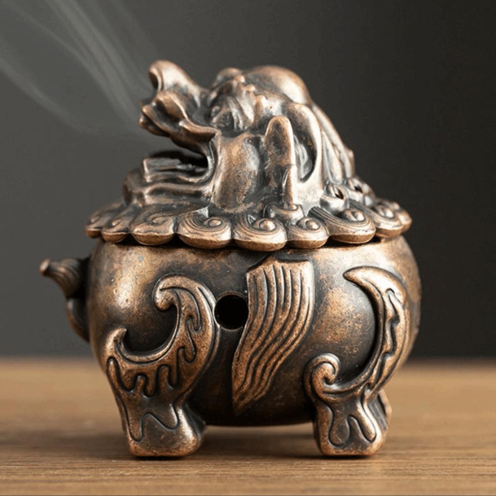 Mini Size Kirin Lion Incense Burner Vintage Incense Stick Holder Sandalwood Censer Home Decoration