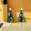 1/2/3pcs Mini Christmas Trees With LED Lights Colorful Pine Needle Xmas Tree Light Desktop Decoration Small Ornaments New Year