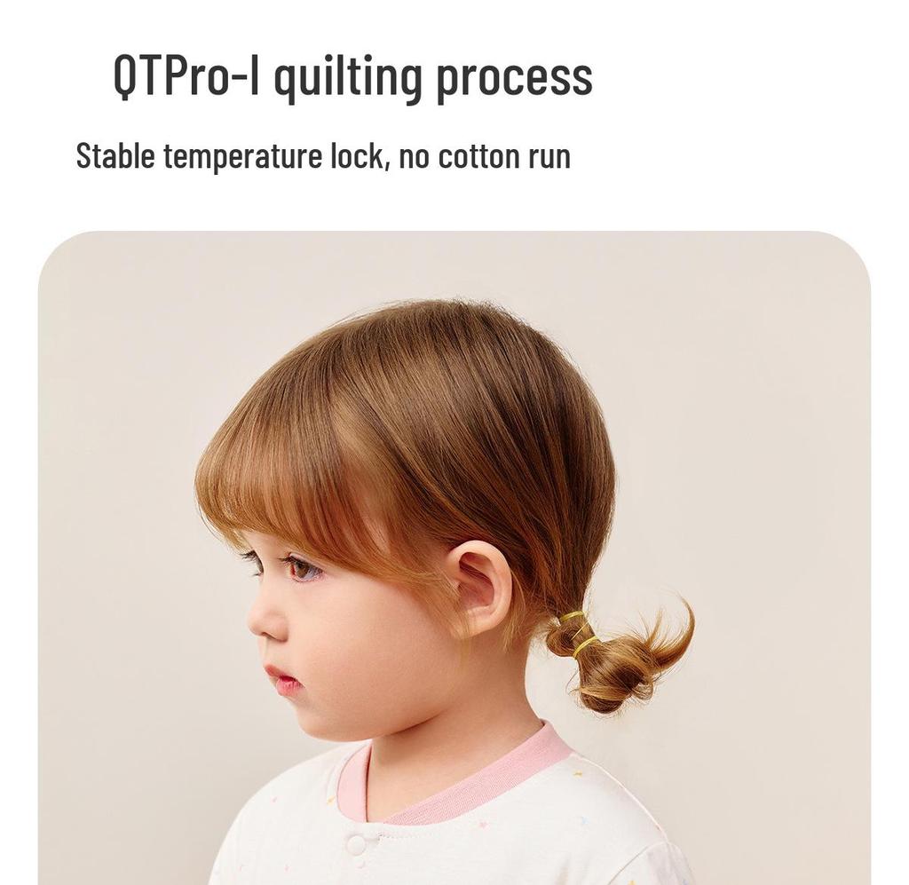 Детский пижамный комплект Jingqi из стеганого хлопка с высокой талией и защитой животика - Теплая, регулирующая температуру домашняя одежда для осени и зимы