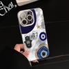 Чехол для телефона с узором «Абстрактные глаза» для iPhone 13 14 15 16 17 Pro Max Plus 11 12 8 17 XS XR Электрооцинкованная защита объектива Funda