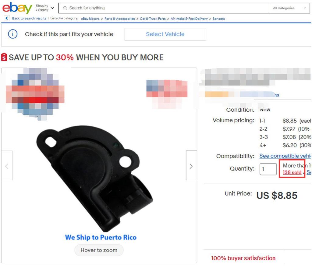 Применимый датчик положения дроссельной заслонки Buick Chevrolet 17106681