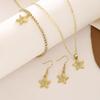 Элегантный комплект украшений в виде звезд: Ожерелье, серьги, браслет в европейском и американском стиле - 3 предмета