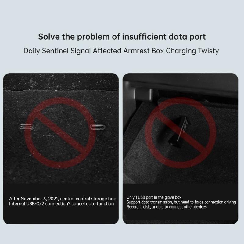 Автомобильные быстрые зарядные устройства USB-шунтирующий порт-концентратор подходит для док-станции модели 3/Y, разветвитель с питанием, адаптер для быстрой передачи данных