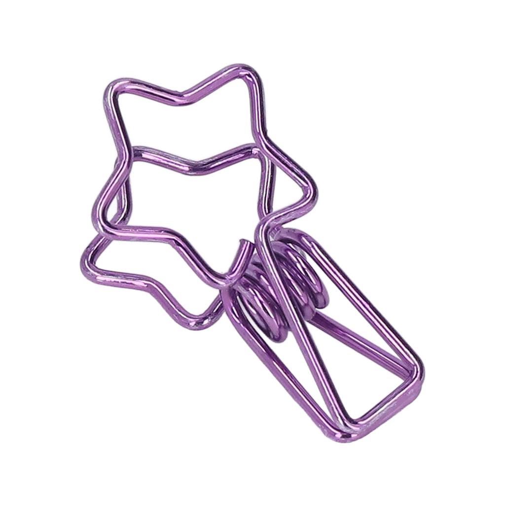 100 шт. Зажимы для бумаги в форме звезды, милые мультяшные полые, с сильной прижимной силой, прочные металлические зажимы для бумаги для офиса, счетов, билетов