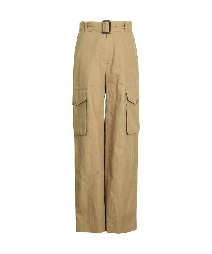 DRAE Linen-Blend Cargo Pants_Beige