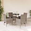 VidaXL Garden Dining Set and Cushions 5 Pcs Grey Rattan Glass, Outdoor Dining Set, Furniture of 3278622