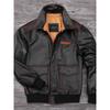 Chinese Size Genuine Cowhide Leather Men Leather Jacket Flight A2 Jackets Hand Edged Aviator Bomber Coat Men Leather Jacket Autumn