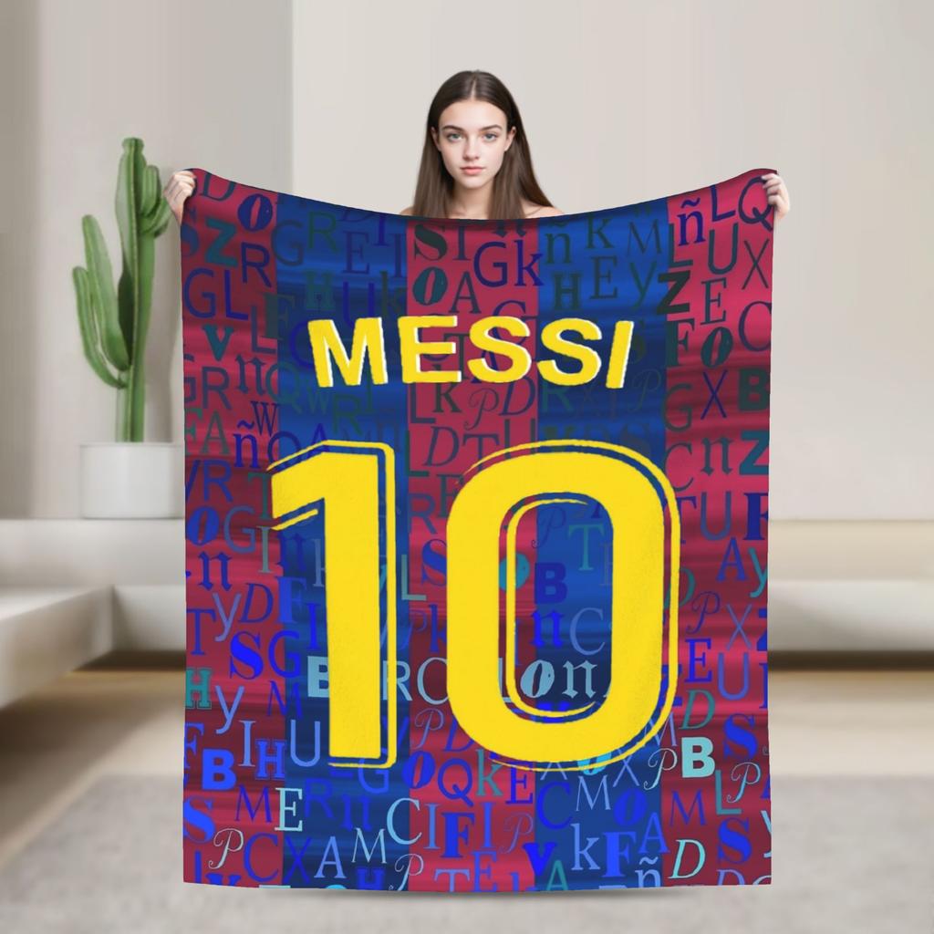 Argentina Number 10 Football Soccer Flannel Blanket Messied Awesome Throw Blanket for Home Hotel Sofa 150*125cm Bedspread