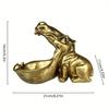 1pc Unique Hippopotamus Statue Storage Resin box,Funny Candy Dish&Key&Wrist Watch Bowl For Big Mouth Sculpture Office&Home Table Art Decor.