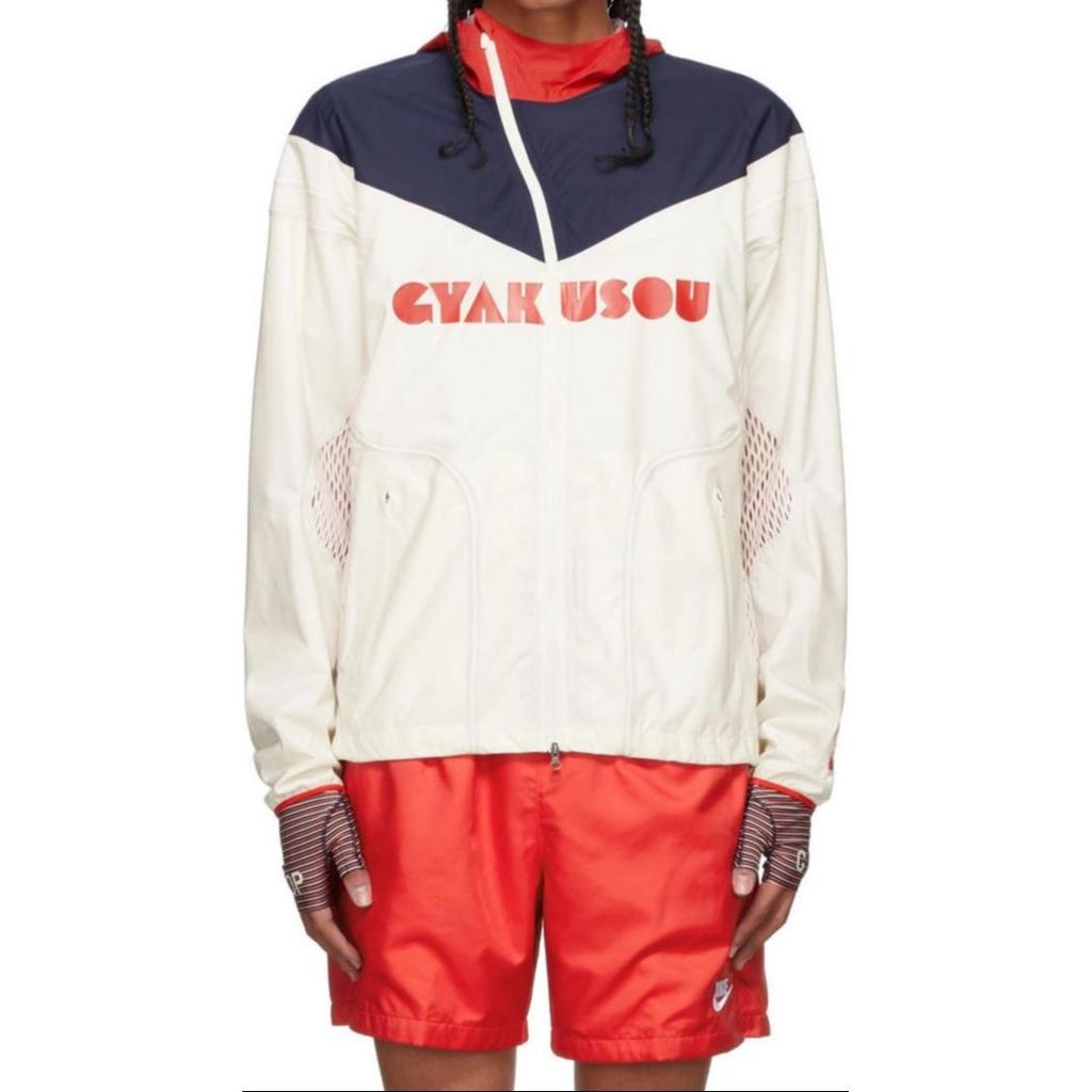 Men's Nike x Gyakusou Crossover Splicing Colorblock Alphabet Zipper Hooded Jacket White CU1580-133