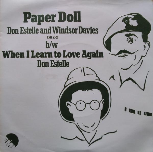 7inch Record DON ESTELLE & WINDSOR DAVIES - Paper Doll EMI2361PROMO EMI 1975 UK Pop Used