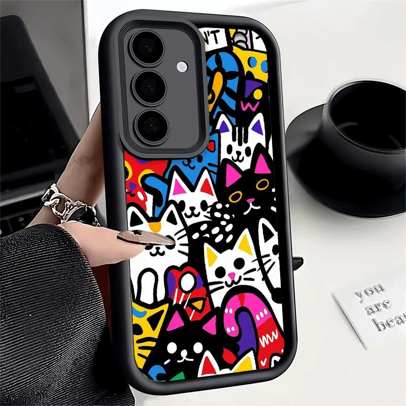 Чехол для телефона Samsung Galaxy A17 A16 A15 A14 A13 Тема: Милые котики в мультяшном стиле A56 A36 A26 A55 A35 A25 A54 A34 A24 A53 A33 A23 A07 A0