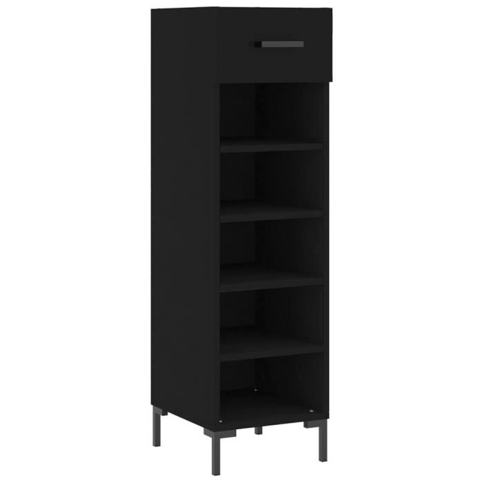 VidaXL Shoe Cabinet Black 30x35x105 Cm Engineered Wood 829677