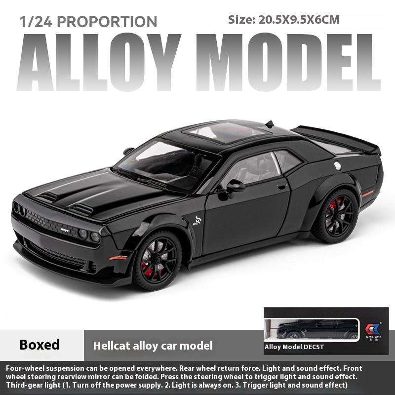 1:24 Dodge Challenger SRT Hellcat Redeye Muscle Alloy Diecast Модель автомобиля Компьютерный настольный компьютер DIY High Simulation Коллекция Орнамент