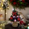 With LED Light Desktop Tree Ornaments 20cm Artificial Christmas Pine Tree  Children Gifts