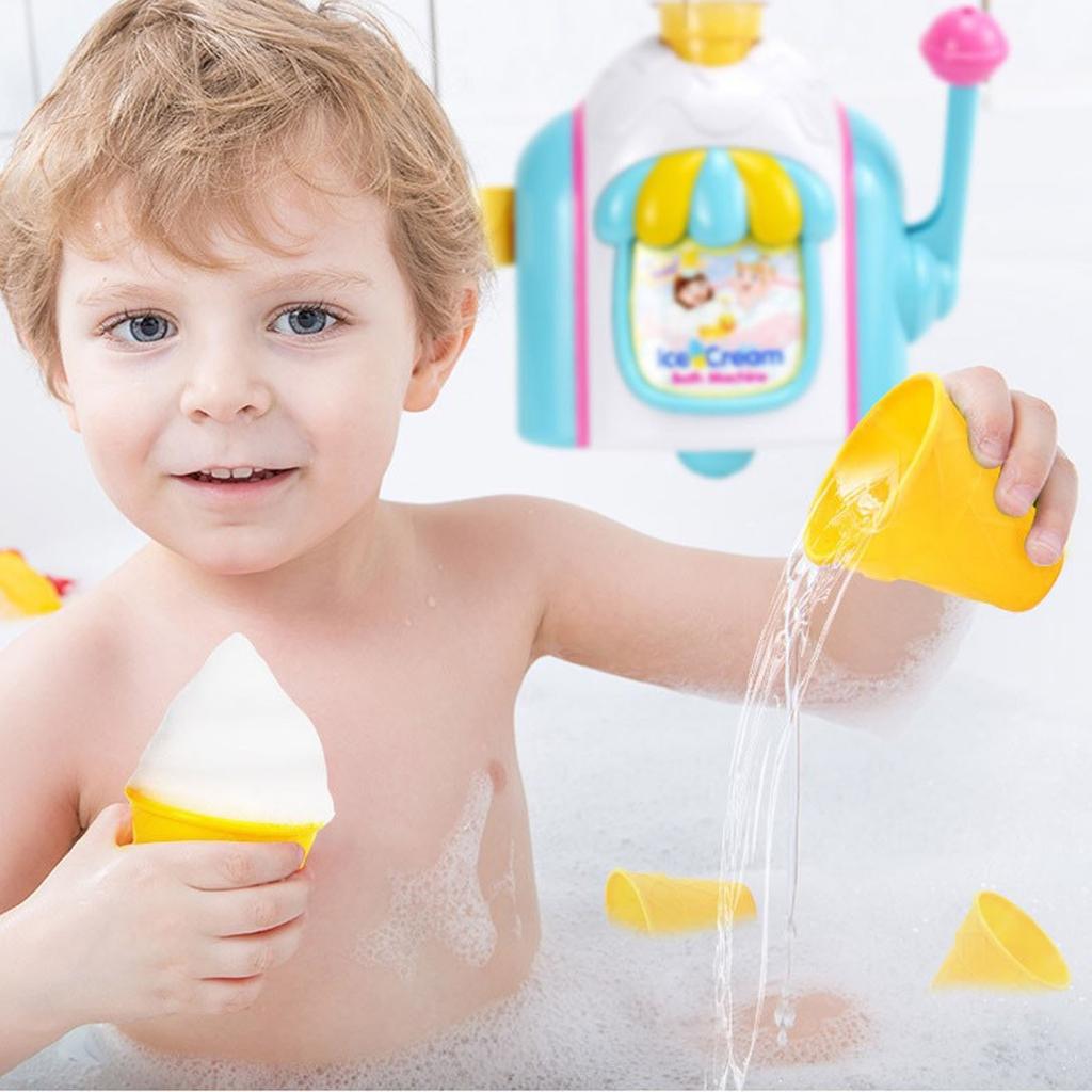 Машина для пены для ванны, Игрушки для ванны для малышей, Машина для мороженого Машина для пузырей Игрушки для ванны Набор игрушек для торта из пузырей Игрушки для воды, Игрушки для мальчиков и девочек