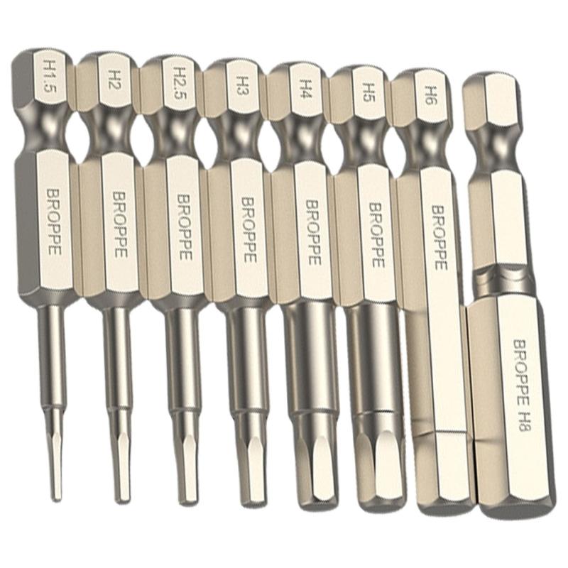 5/6/7/8Pcs Impact Hex Head Allen Wrenches Drill Bit Set Steel Hex Bit Set Screwdriver Bit for Home Repair Accessories