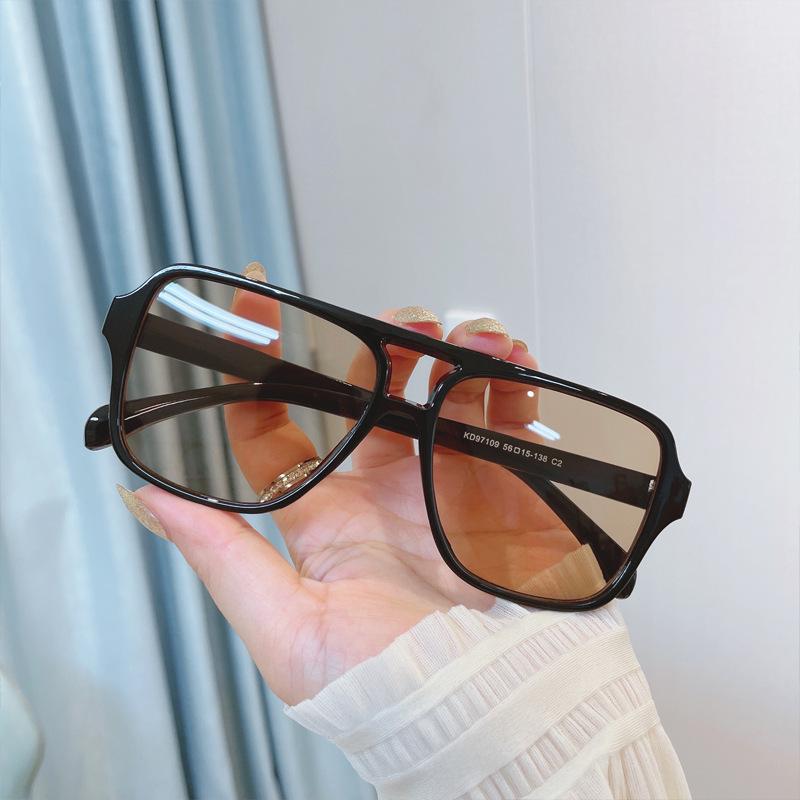 Vintage Square Sunglasses For Women Men Luxury Brand Double Bridges Eyewear Female Pilot Sun Glasses Uv400 Causal Eyeglasses